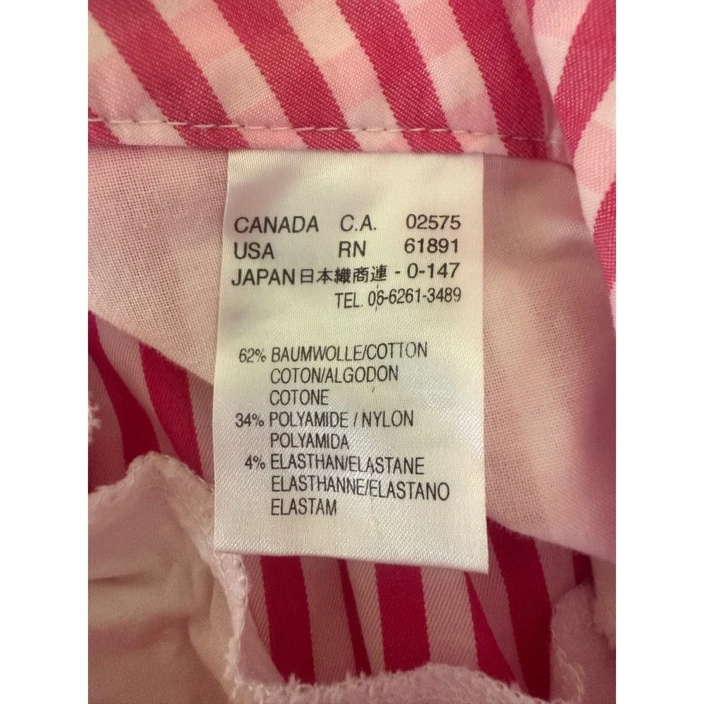 Escada Sport Pink White striped Pants 12/42 preppy euro costal y2k boho Kate - Picture 9 of 10